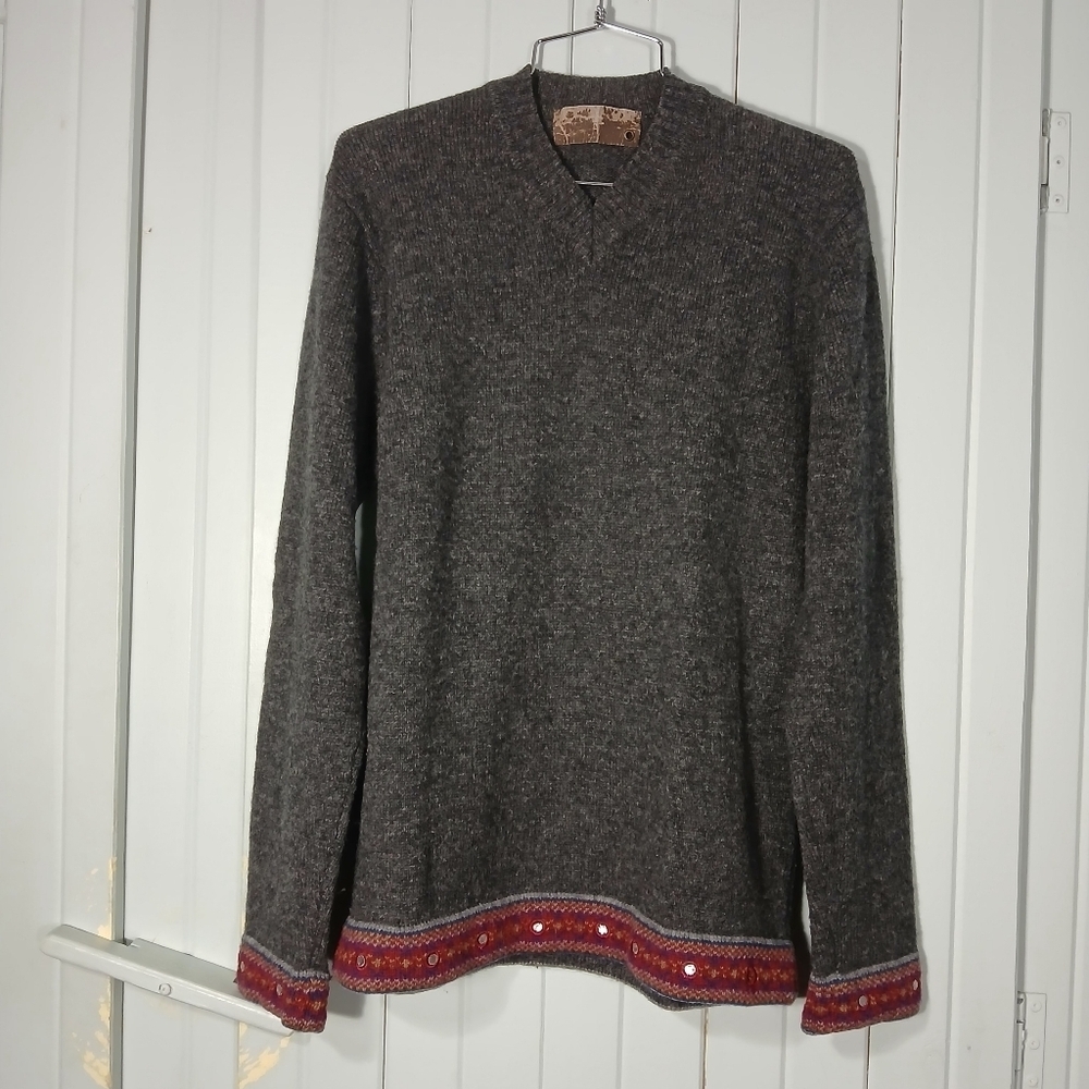 Vintage 100% shetland wool grey sweater